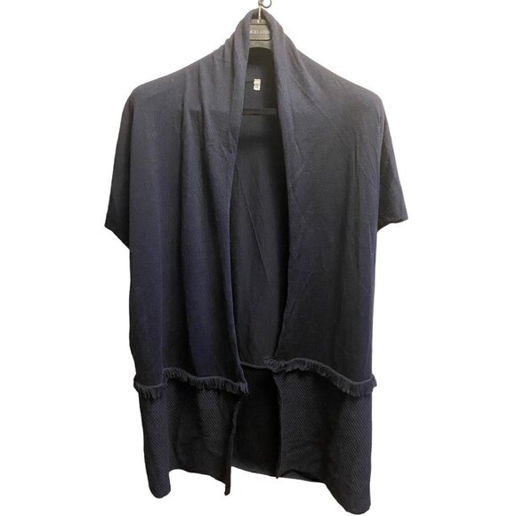 Fuzzi Women Black Open front long Sweater Sz 42 - Picture 1 of 16